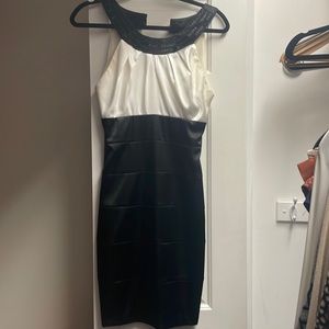 Formal black and white dress